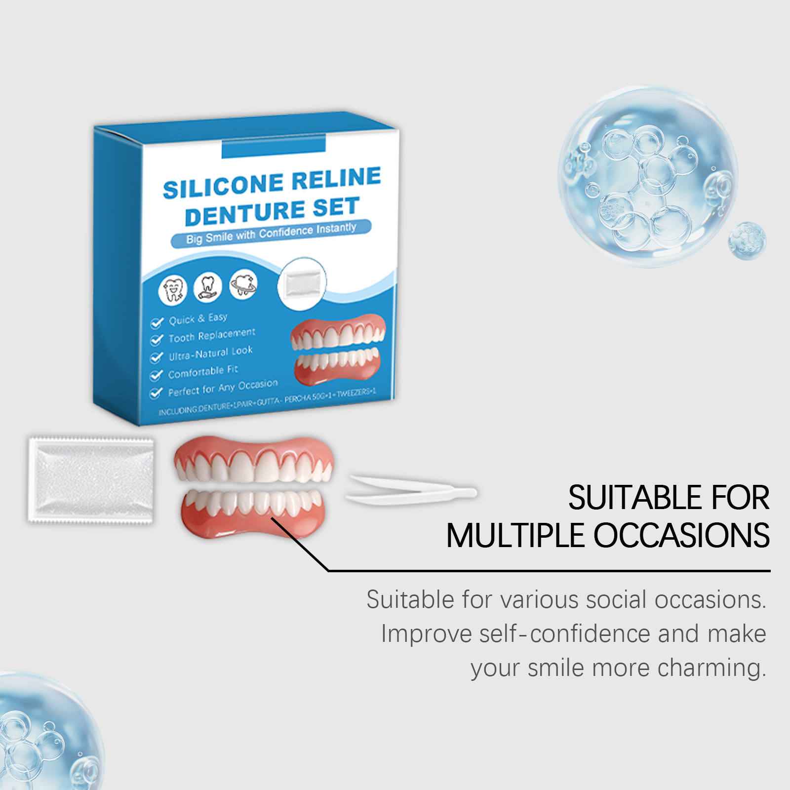 Denture Full Set Over Gums Kit - Full Cover Adhesive incelemesi ve fiyatı