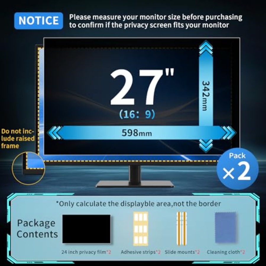 2 Pack 27 Inch Curved Computer - Privacy Filter 2Pack incelemesi ve fiyatı