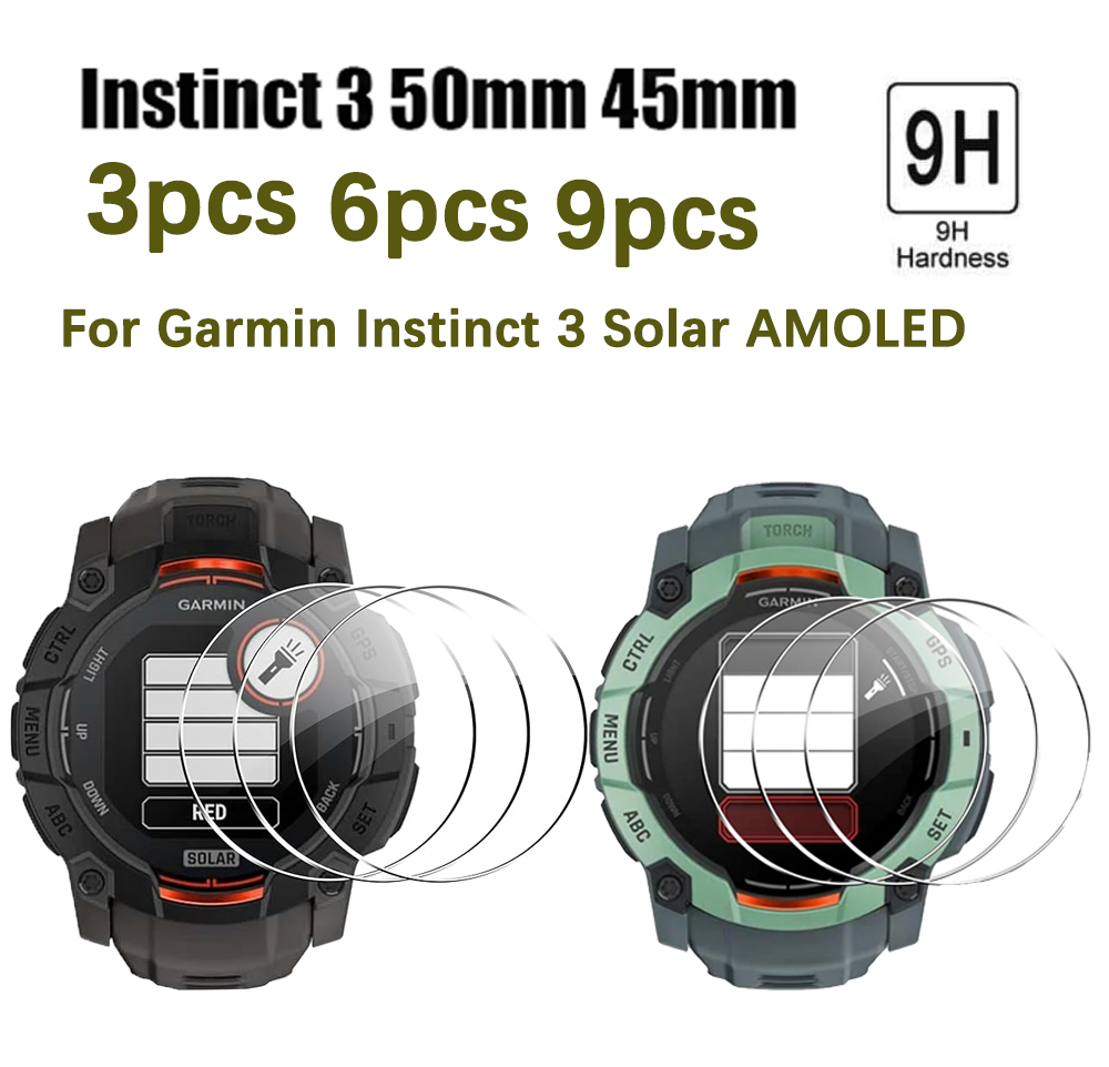 3/6/9pcs For Garmin Instinct 3 - Tempered Glass Screen 9H incelemesi ve fiyatı
